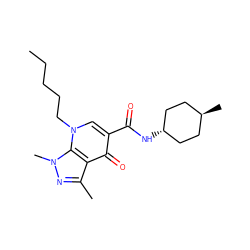 CCCCCn1cc(C(=O)N[C@H]2CC[C@H](C)CC2)c(=O)c2c(C)nn(C)c21 ZINC000101658378