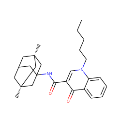 CCCCCn1cc(C(=O)NC23CC4C[C@](C)(C2)C[C@@](C)(C4)C3)c(=O)c2ccccc21 ZINC000013678329