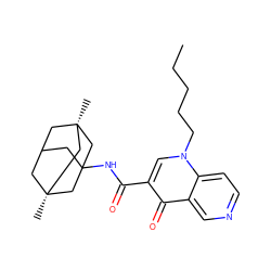 CCCCCn1cc(C(=O)NC23CC4C[C@](C)(C2)C[C@@](C)(C4)C3)c(=O)c2cnccc21 ZINC000028864734