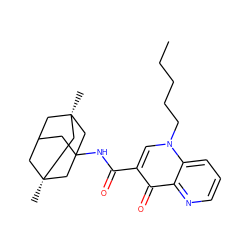 CCCCCn1cc(C(=O)NC23CC4C[C@](C)(C2)C[C@@](C)(C4)C3)c(=O)c2ncccc21 ZINC000028864727