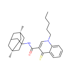 CCCCCn1cc(C(=O)NC23CC4C[C@](C)(C2)C[C@@](C)(C4)C3)c(=S)c2ccccc21 ZINC000028864525