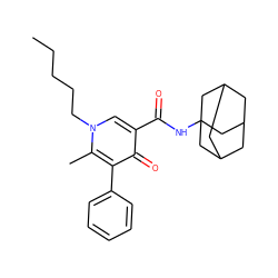 CCCCCn1cc(C(=O)NC23CC4CC(CC(C4)C2)C3)c(=O)c(-c2ccccc2)c1C ZINC000095555596