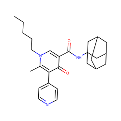 CCCCCn1cc(C(=O)NC23CC4CC(CC(C4)C2)C3)c(=O)c(-c2ccncc2)c1C ZINC000095555825