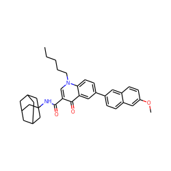 CCCCCn1cc(C(=O)NC23CC4CC(CC(C4)C2)C3)c(=O)c2cc(-c3ccc4cc(OC)ccc4c3)ccc21 ZINC000058547850