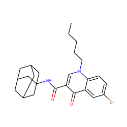 CCCCCn1cc(C(=O)NC23CC4CC(CC(C4)C2)C3)c(=O)c2cc(Br)ccc21 ZINC000040973921