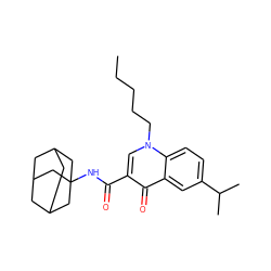 CCCCCn1cc(C(=O)NC23CC4CC(CC(C4)C2)C3)c(=O)c2cc(C(C)C)ccc21 ZINC000040977160