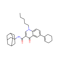 CCCCCn1cc(C(=O)NC23CC4CC(CC(C4)C2)C3)c(=O)c2cc(C3=CCCCC3)ccc21 ZINC000058655494