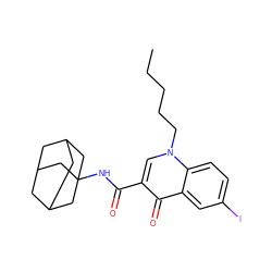 CCCCCn1cc(C(=O)NC23CC4CC(CC(C4)C2)C3)c(=O)c2cc(I)ccc21 ZINC000058569410