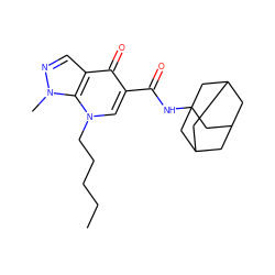 CCCCCn1cc(C(=O)NC23CC4CC(CC(C4)C2)C3)c(=O)c2cnn(C)c21 ZINC000095595124