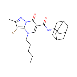 CCCCCn1cc(C(=O)NC23CC4CC(CC(C4)C2)C3)c(=O)n2nc(C)c(Br)c12 ZINC000096908218