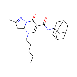 CCCCCn1cc(C(=O)NC23CC4CC(CC(C4)C2)C3)c(=O)n2nc(C)cc12 ZINC000096908240