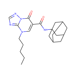 CCCCCn1cc(C(=O)NC23CC4CC(CC(C4)C2)C3)c(=O)n2ncnc12 ZINC000095597012