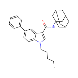 CCCCCn1cc(C(=O)NC23CC4CC(CC(C4)C2)C3)c2cc(-c3ccccc3)ccc21 ZINC000084742421