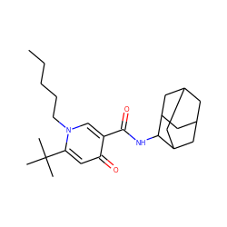 CCCCCn1cc(C(=O)NC2C3CC4CC(C3)CC2C4)c(=O)cc1C(C)(C)C ZINC000095555212