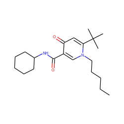 CCCCCn1cc(C(=O)NC2CCCCC2)c(=O)cc1C(C)(C)C ZINC000066252651