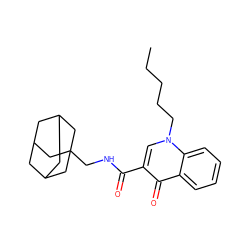 CCCCCn1cc(C(=O)NCC23CC4CC(CC(C4)C2)C3)c(=O)c2ccccc21 ZINC000028864423