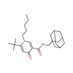 CCCCCn1cc(C(=O)NCC23CC4CC(CC(C4)C2)C3)c(=O)cc1C(C)(C)C ZINC000095554959