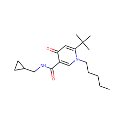 CCCCCn1cc(C(=O)NCC2CC2)c(=O)cc1C(C)(C)C ZINC000095556337