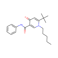 CCCCCn1cc(C(=O)Nc2ccccc2)c(=O)cc1C(C)(C)C ZINC000095552685