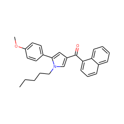 CCCCCn1cc(C(=O)c2cccc3ccccc23)cc1-c1ccc(OC)cc1 ZINC000036294623