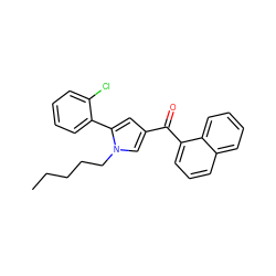 CCCCCn1cc(C(=O)c2cccc3ccccc23)cc1-c1ccccc1Cl ZINC000034947165