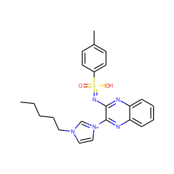 CCCCCn1cc[n+](-c2nc3ccccc3nc2N=[S@](=O)(O)c2ccc(C)cc2)c1 ZINC000334157040