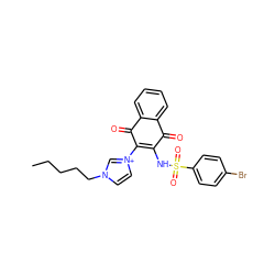 CCCCCn1cc[n+](C2=C(NS(=O)(=O)c3ccc(Br)cc3)C(=O)c3ccccc3C2=O)c1 ZINC000002298235