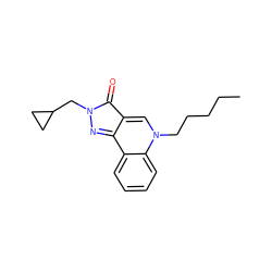 CCCCCn1cc2c(=O)n(CC3CC3)nc-2c2ccccc21 ZINC000299864248