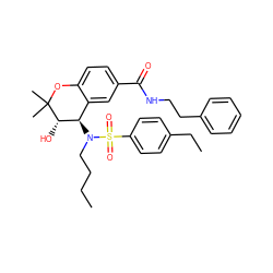 CCCCN([C@@H]1c2cc(C(=O)NCCc3ccccc3)ccc2OC(C)(C)[C@H]1O)S(=O)(=O)c1ccc(CC)cc1 ZINC000028706727