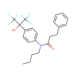 CCCCN(C(=O)CCc1ccccc1)c1ccc(C(O)(C(F)(F)F)C(F)(F)F)cc1 ZINC000013682511