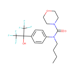 CCCCN(C(=O)N1CCOCC1)c1ccc(C(O)(C(F)(F)F)C(F)(F)F)cc1 ZINC000013682623