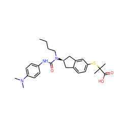 CCCCN(C(=O)Nc1ccc(N(C)C)cc1)[C@@H]1Cc2ccc(SC(C)(C)C(=O)O)cc2C1 ZINC000028972013