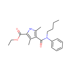 CCCCN(C(=O)c1c(C)[nH]c(C(=O)OCC)c1C)c1ccccc1 ZINC000004035259