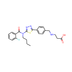 CCCCN(C(=O)c1ccccc1F)c1nnc(-c2ccc(CNCCC(=O)O)cc2)s1 ZINC000095559059