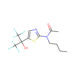 CCCCN(C(C)=O)c1ncc(C(O)(C(F)(F)F)C(F)(F)F)s1 ZINC000001553186