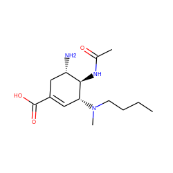 CCCCN(C)[C@@H]1C=C(C(=O)O)C[C@H](N)[C@H]1NC(C)=O ZINC000014944905