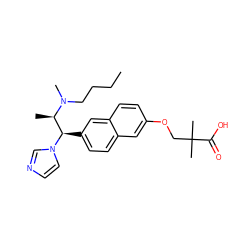 CCCCN(C)[C@H](C)[C@@H](c1ccc2cc(OCC(C)(C)C(=O)O)ccc2c1)n1ccnc1 ZINC000040556596