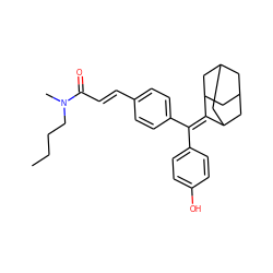 CCCCN(C)C(=O)/C=C/c1ccc(C(=C2C3CC4CC(C3)CC2C4)c2ccc(O)cc2)cc1 ZINC001772609353