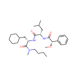 CCCCN(C)C(=O)[C@H](CC1CCCCC1)NC(=O)[C@H](CC(C)C)NC(=O)[C@@H](OC)c1ccccc1 ZINC000029561355