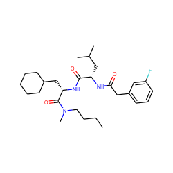 CCCCN(C)C(=O)[C@H](CC1CCCCC1)NC(=O)[C@H](CC(C)C)NC(=O)Cc1cccc(F)c1 ZINC000029556059