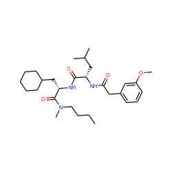 CCCCN(C)C(=O)[C@H](CC1CCCCC1)NC(=O)[C@H](CC(C)C)NC(=O)Cc1cccc(OC)c1 ZINC000029558310