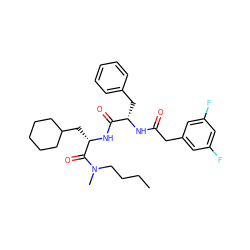 CCCCN(C)C(=O)[C@H](CC1CCCCC1)NC(=O)[C@H](Cc1ccccc1)NC(=O)Cc1cc(F)cc(F)c1 ZINC000029562146