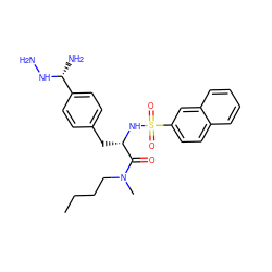 CCCCN(C)C(=O)[C@H](Cc1ccc([C@@H](N)NN)cc1)NS(=O)(=O)c1ccc2ccccc2c1 ZINC000019172669