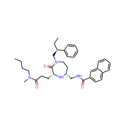 CCCCN(C)C(=O)CC[C@H]1N[C@@H](CNC(=O)c2ccc3ccccc3c2)CCN(C[C@@H](CC)c2ccccc2)C1=O ZINC000207832190