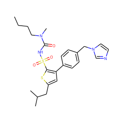 CCCCN(C)C(=O)NS(=O)(=O)c1sc(CC(C)C)cc1-c1ccc(Cn2ccnc2)cc1 ZINC000036176320