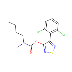 CCCCN(C)C(=O)Oc1nsnc1-c1c(Cl)cccc1Cl ZINC000005973396