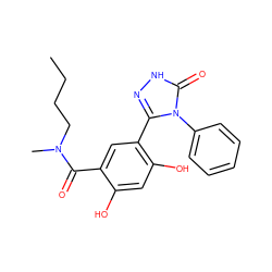 CCCCN(C)C(=O)c1cc(-c2n[nH]c(=O)n2-c2ccccc2)c(O)cc1O ZINC001772569876