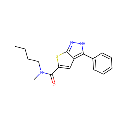 CCCCN(C)C(=O)c1cc2c(-c3ccccc3)[nH]nc2s1 ZINC000028564943