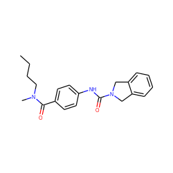 CCCCN(C)C(=O)c1ccc(NC(=O)N2Cc3ccccc3C2)cc1 ZINC000167844370