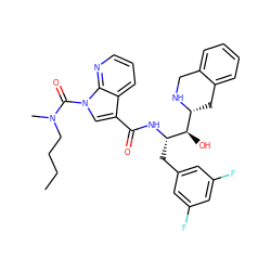 CCCCN(C)C(=O)n1cc(C(=O)N[C@@H](Cc2cc(F)cc(F)c2)[C@H](O)[C@H]2Cc3ccccc3CN2)c2cccnc21 ZINC000073169131